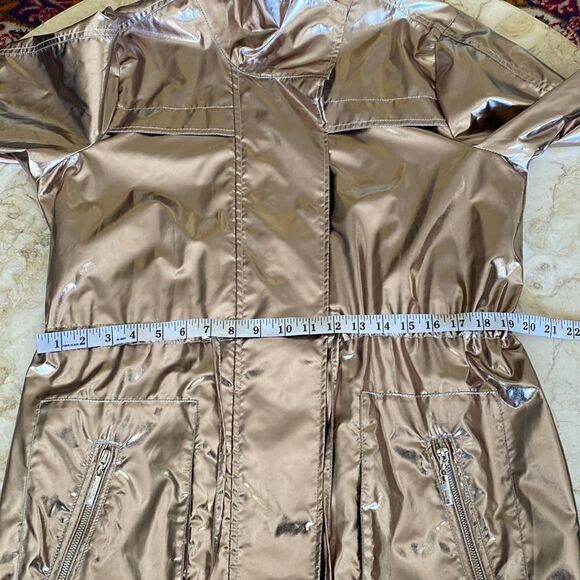 Joseph Ribkoff Foiled Gold Metallic Trench Coat - Picture 15 of 16